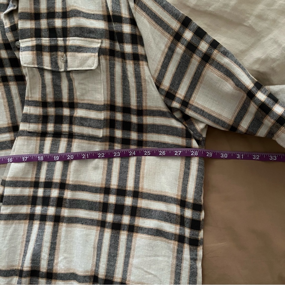 NWT Old Navy Loose Boyfriend Flannel in White Plaid XXL Petite - Picture 8 of 8
